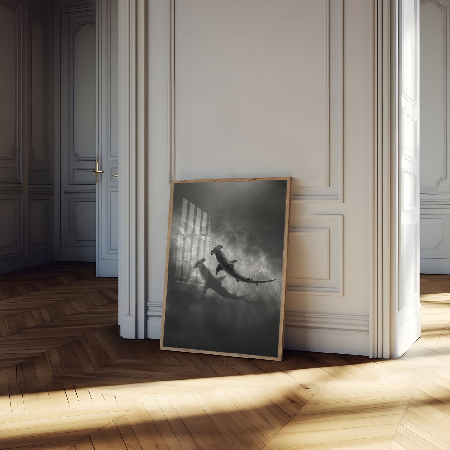 Hammerhead Sharks Ocean Depths Poster