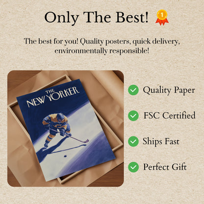 Hockey Ice Action New Yorker Poster