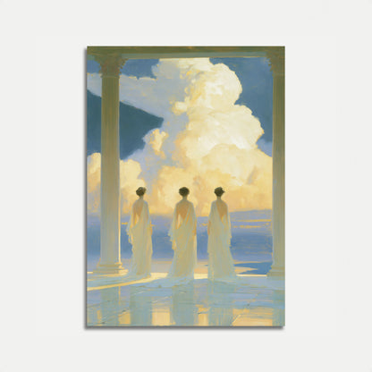 Classical Figures by the Sea Poster