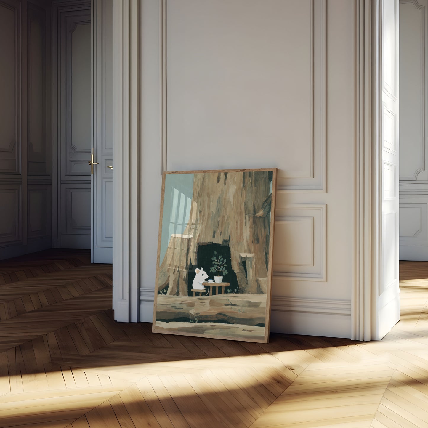 Mouse in Hollow Tree Poster