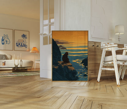 Macaco na Costa Rochosa Pôster