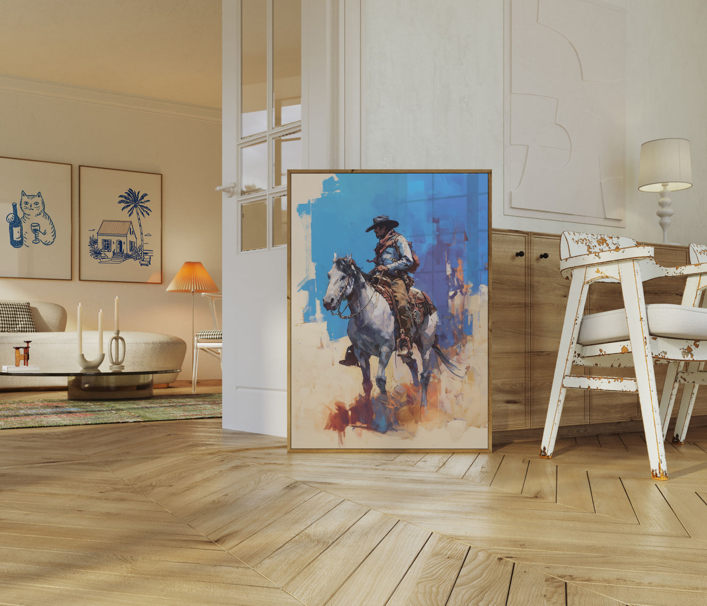 Wüsten-Cowboy-Reit-Poster