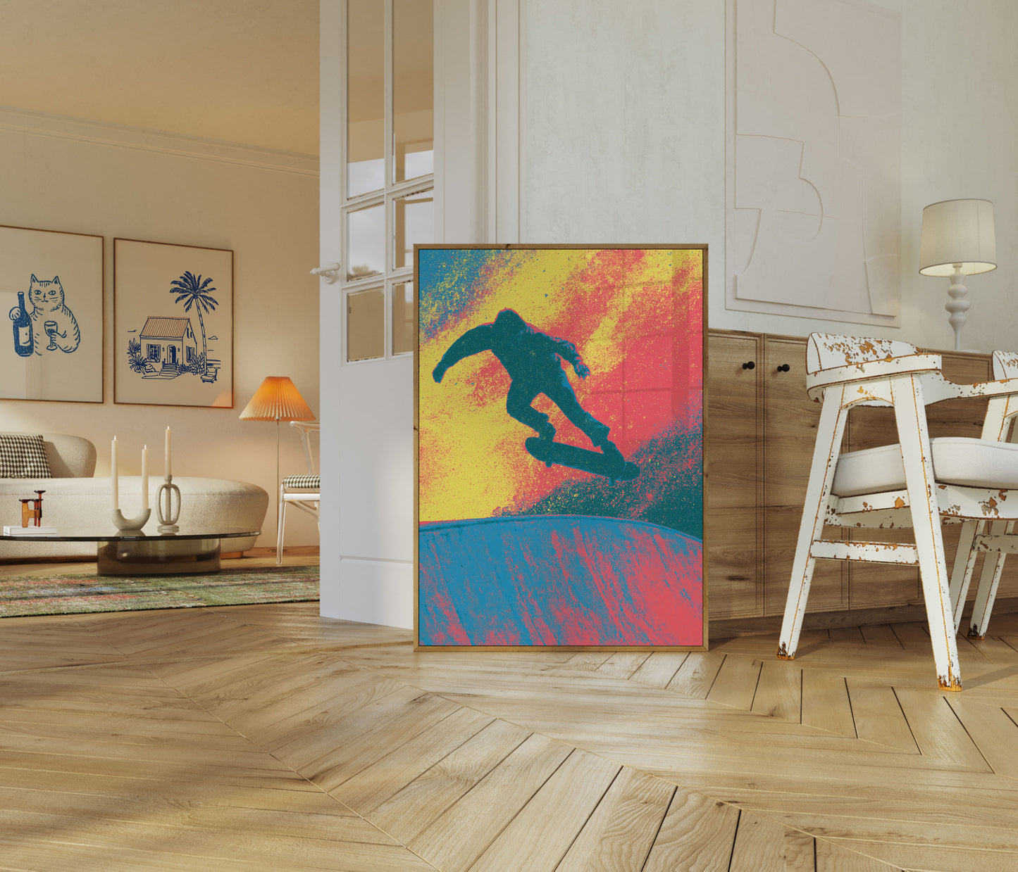 Surfer Riding Ocean Wave Poster
