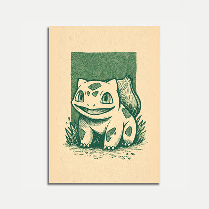 Bulbasaur Smiling Portrait Poster