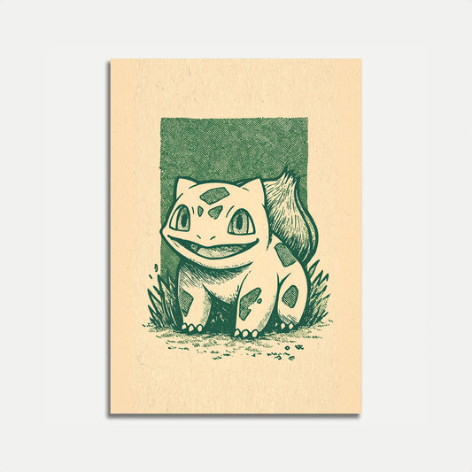 Bulbasaur Smiling Portrait Poster