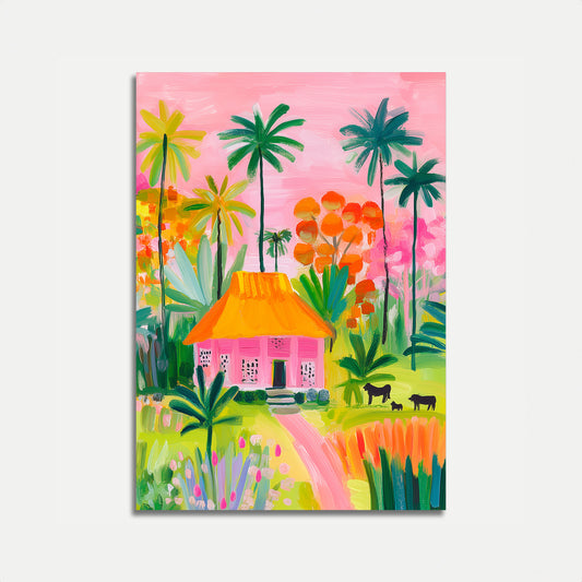 Tropical Paradise Cottage Poster