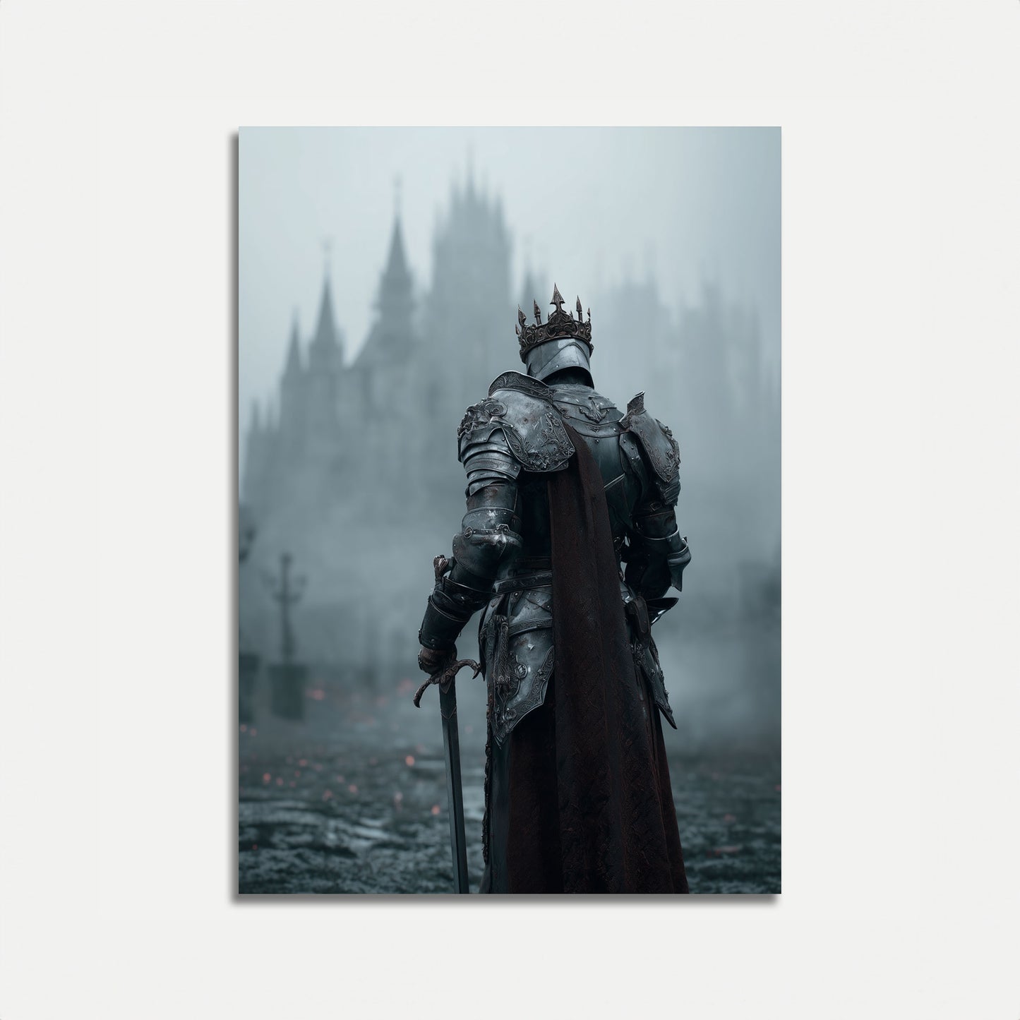 Medieval Knight Castle Fog Poster