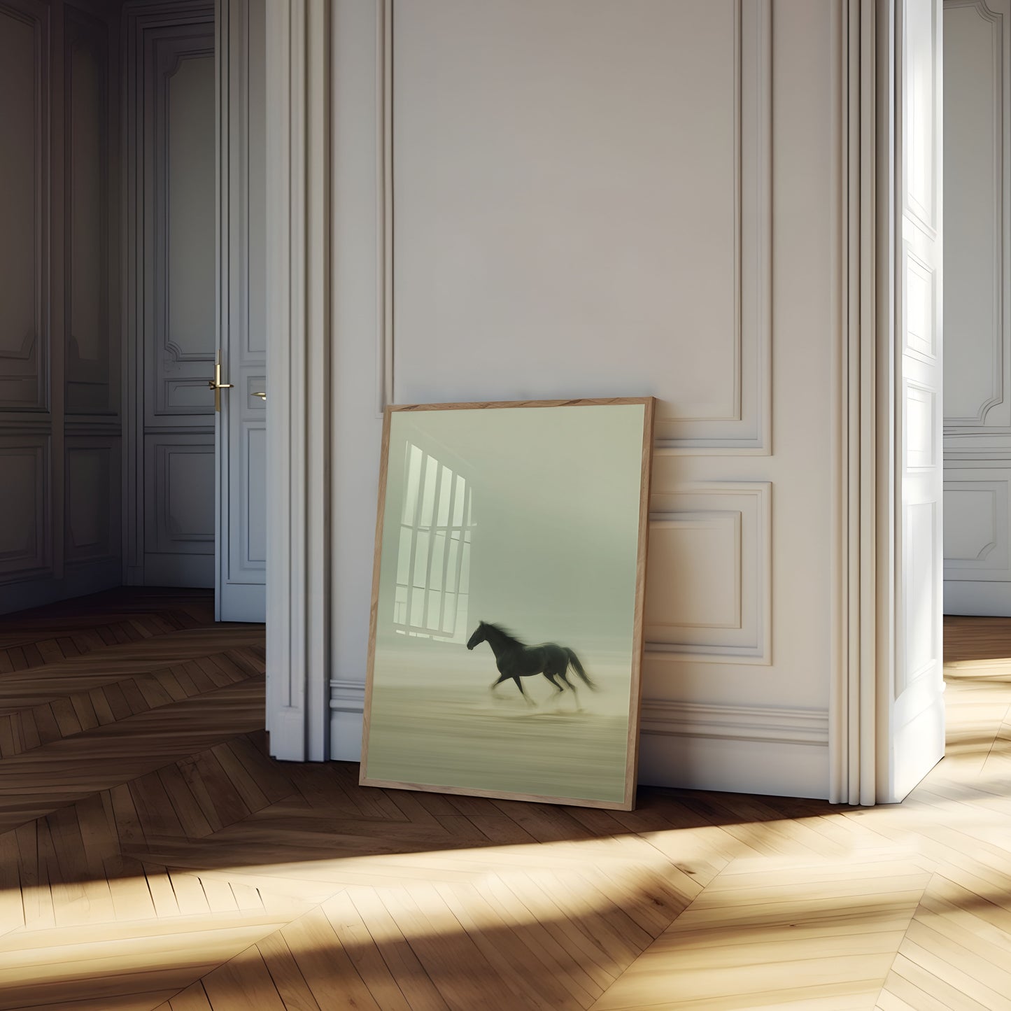Wild Gallop Through Mist Poster