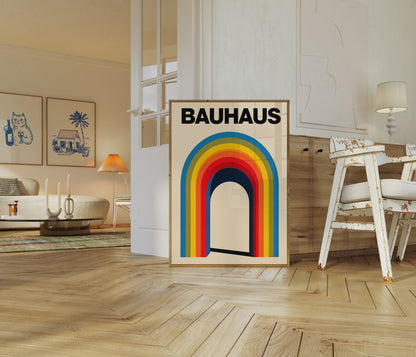 Bauhaus Geometric Arch Poster