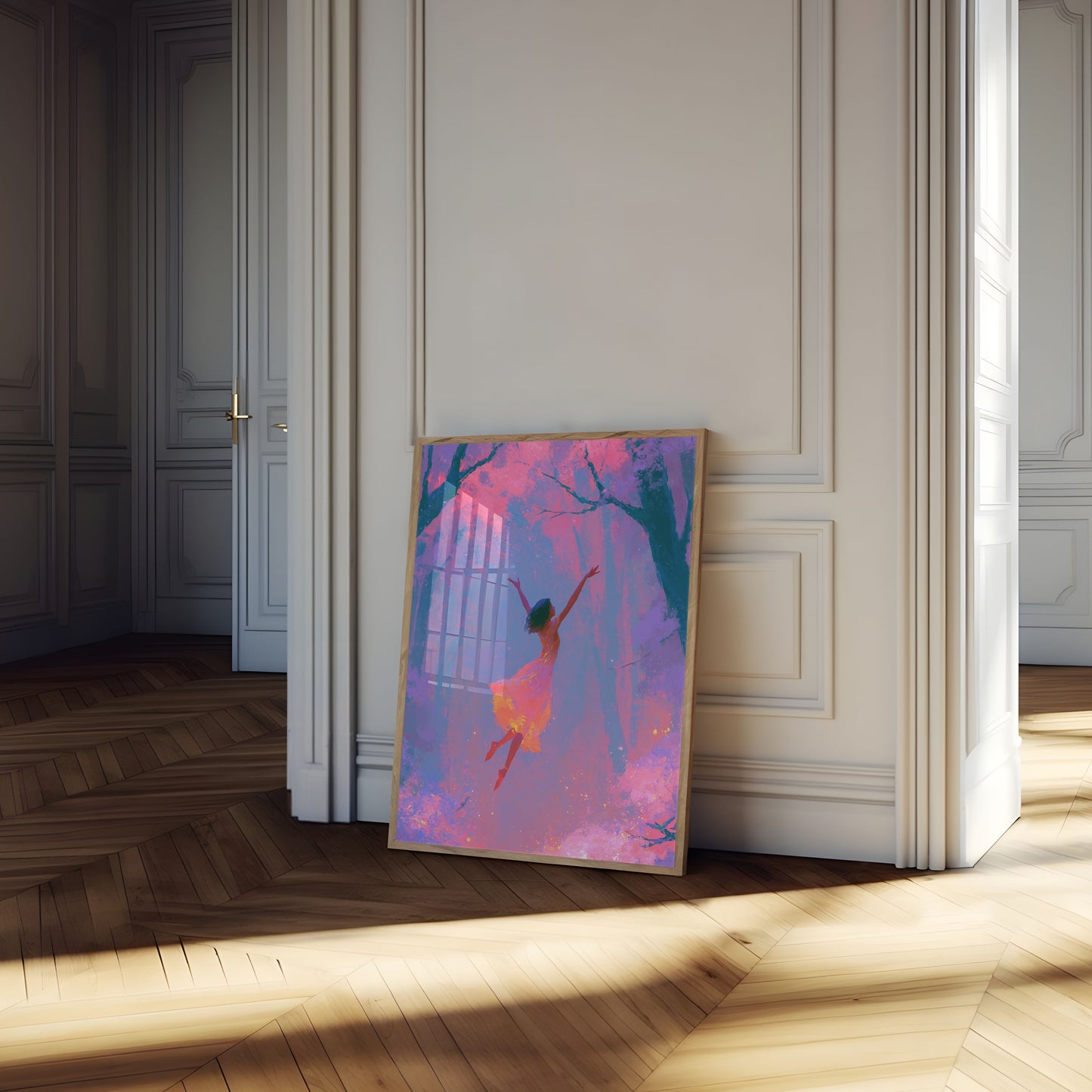 Dancing Woman Forest Light Poster