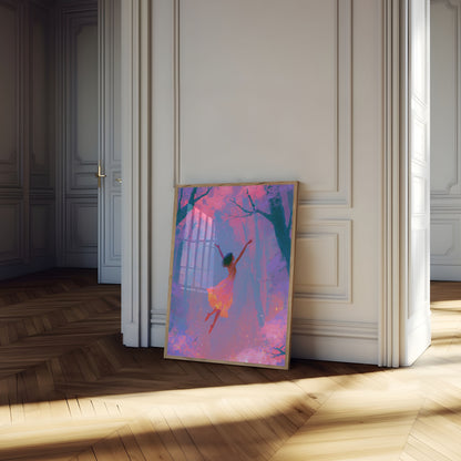 Dancing Woman Forest Light Poster