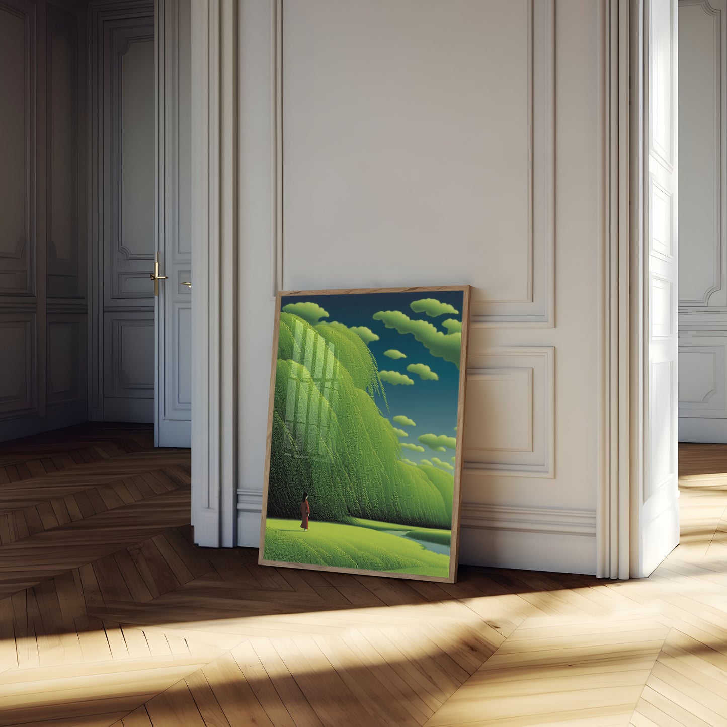 Einsamer Mönch im grünen Tal Poster