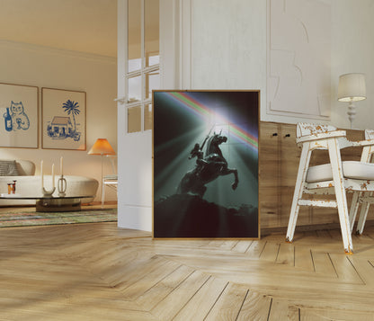 Poster del Guerriero Unicorno Mistico dell'Arcobaleno