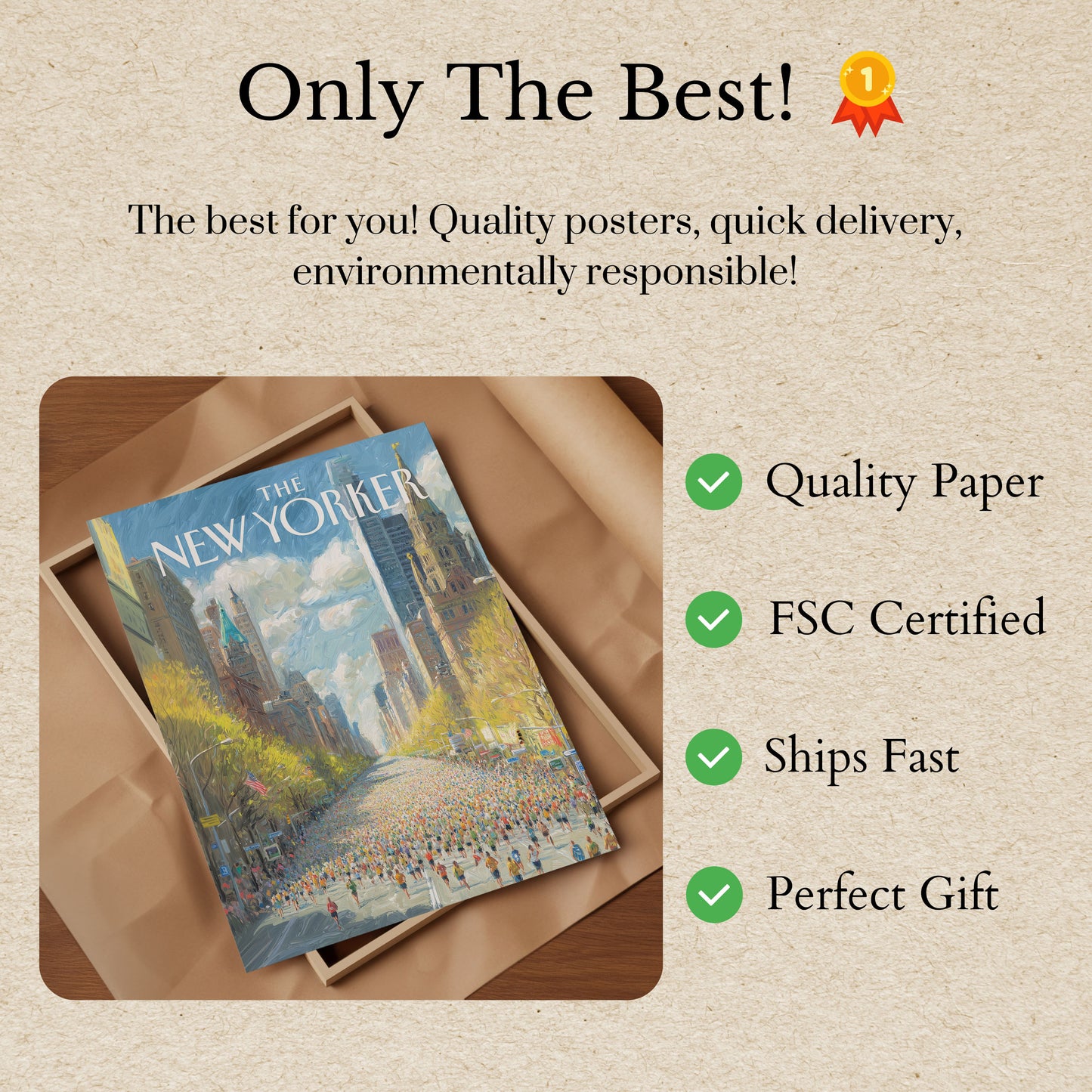 New York Marathon Cityscape Poster