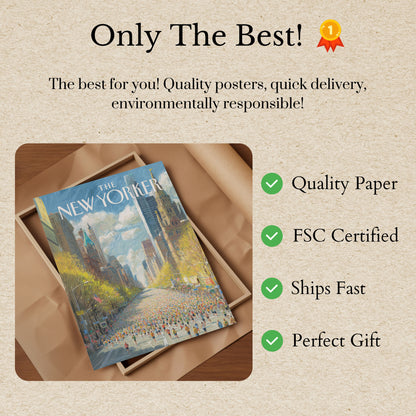 New York Marathon Cityscape Poster