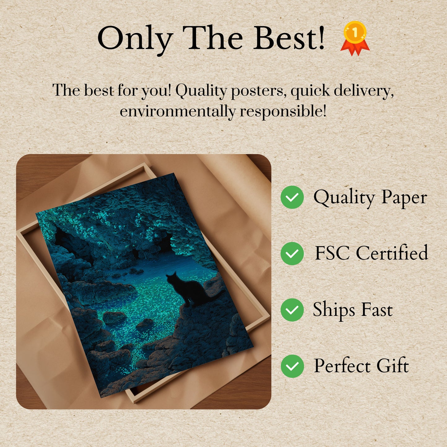 Gatto presso la Grotta Luminosa Poster