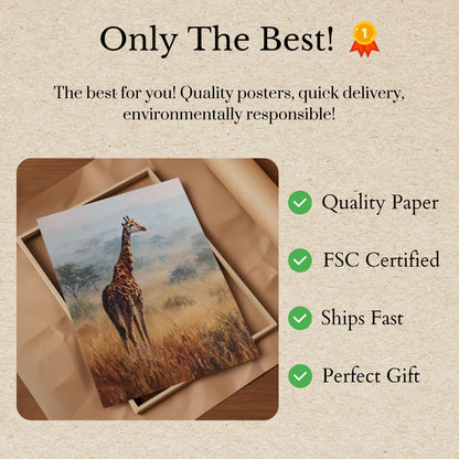 Serene Savanna Giraffe Poster