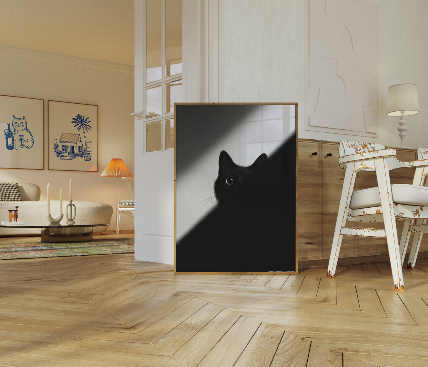 Mysterious Black Cat Poster