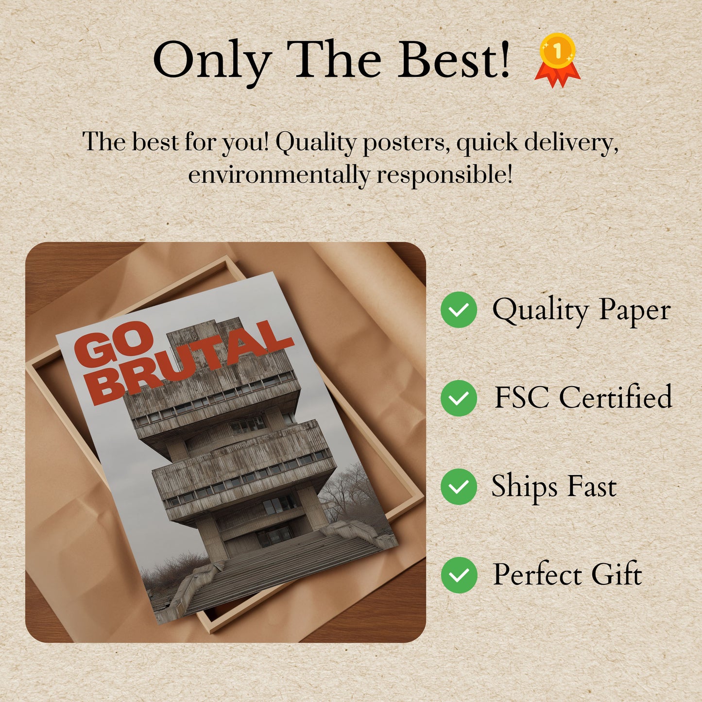 Concrete Brutalism Architecture Poster