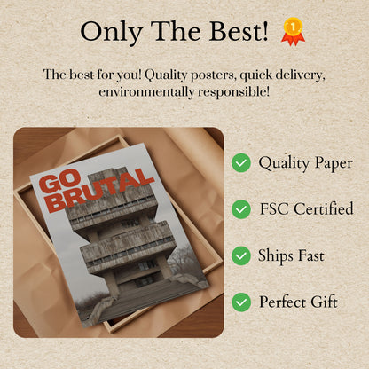 Concrete Brutalism Architecture Poster