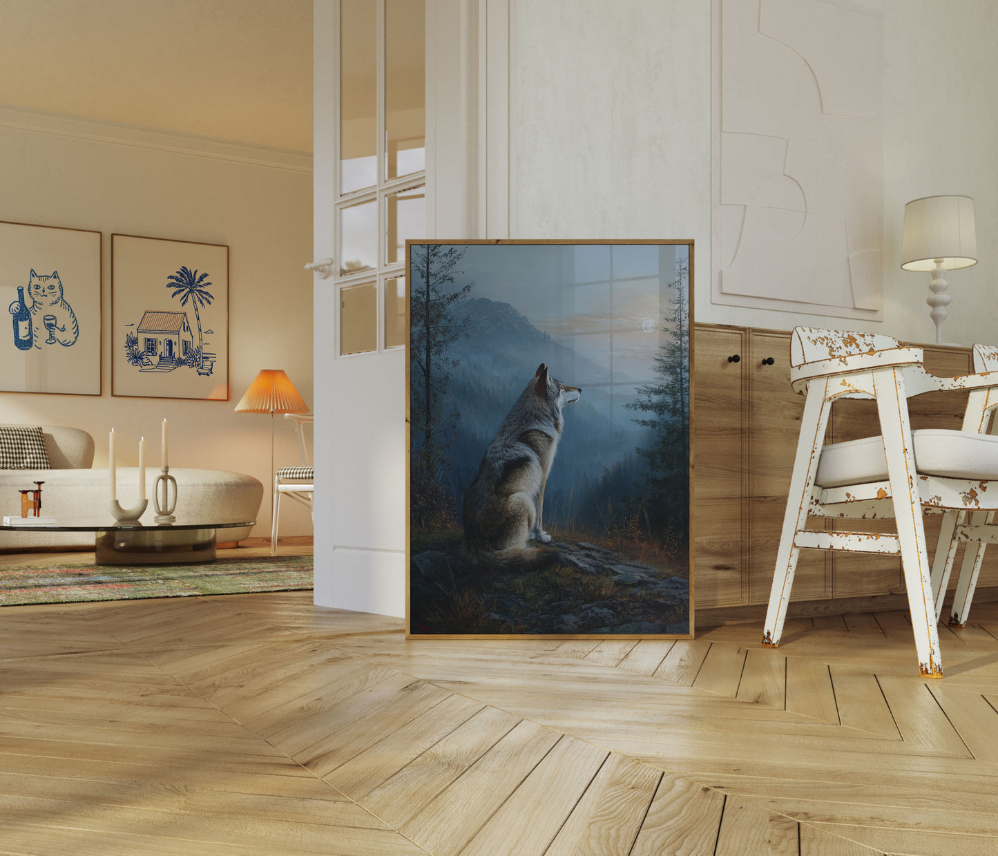 Moonlit Wolf Mountain Poster