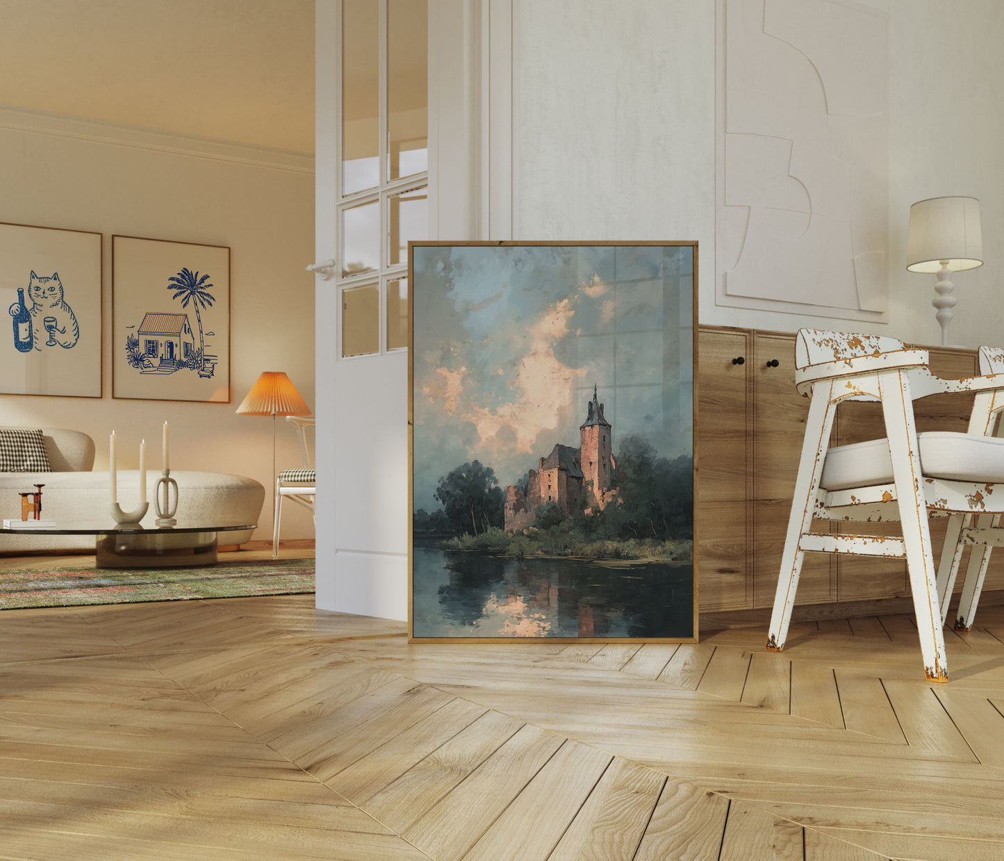 Twilight Castle Lakeside Poster