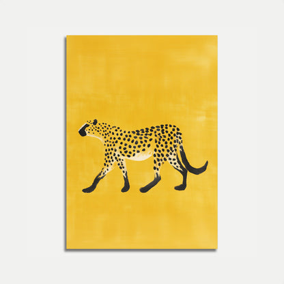 Elegante póster minimalista de guepardo amarillo