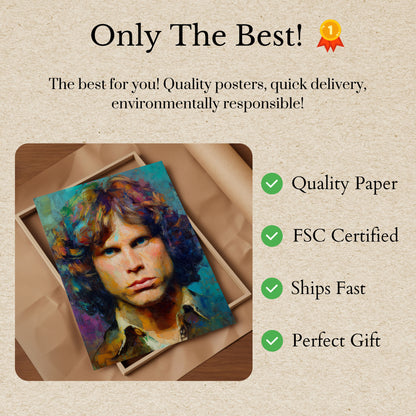 Jim Morrison Psychedelisches Porträt Poster