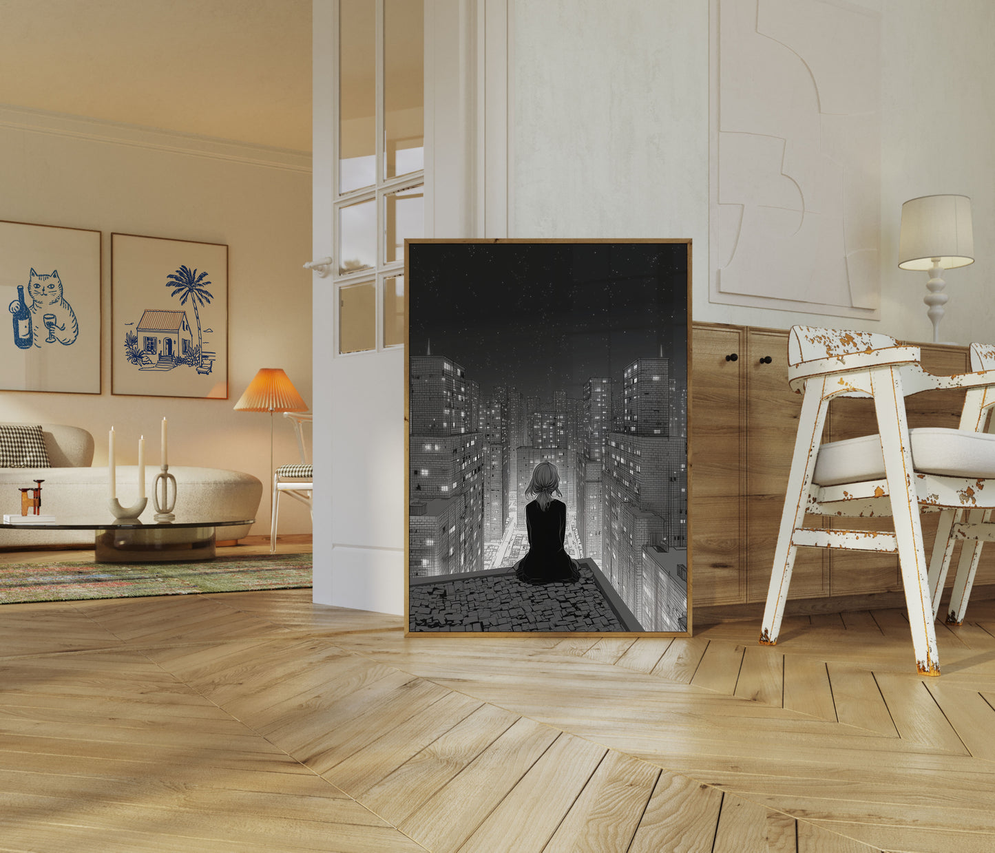 Urban Solitude Nightscape Poster