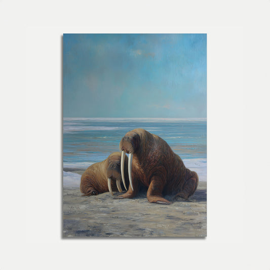 Valrossmoder och Kalv Poster