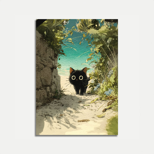 Curious Black Cat Poster
