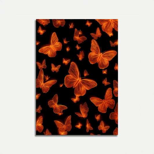 Póster de mariposa naranja brillante