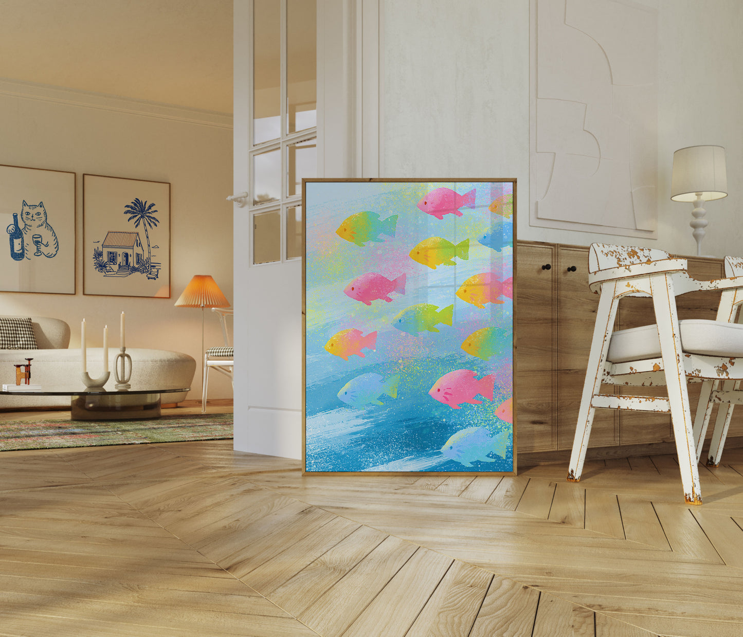 Colorful Fish School Poster