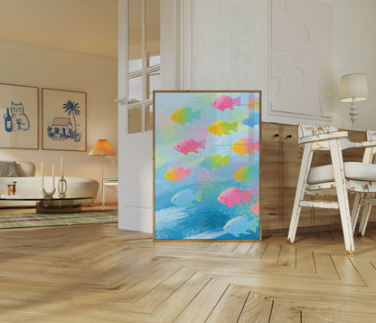 Colorful Fish School Poster