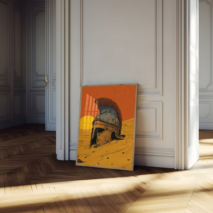 Ancient Warrior Desert Sunset Poster