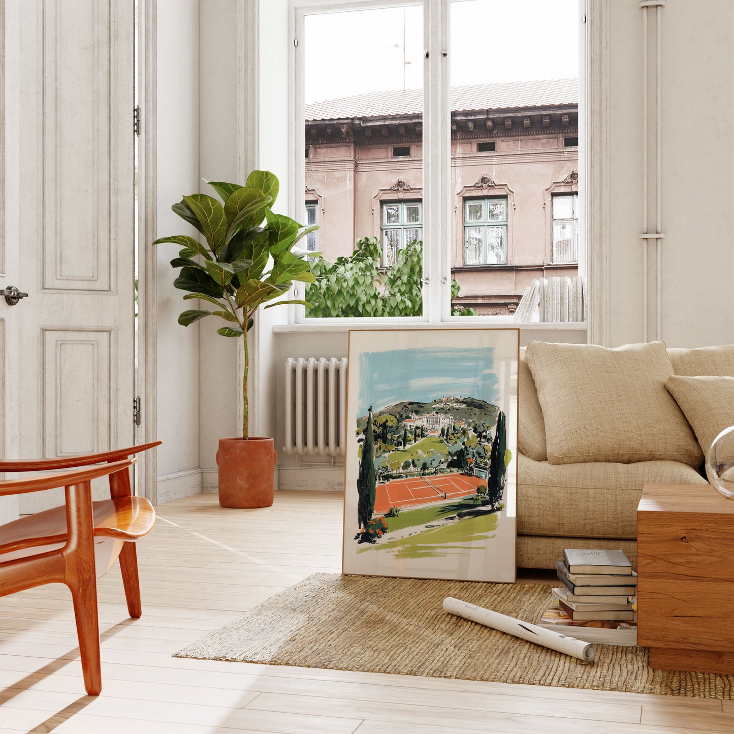 Coastal Tennis Court Paradise Poster