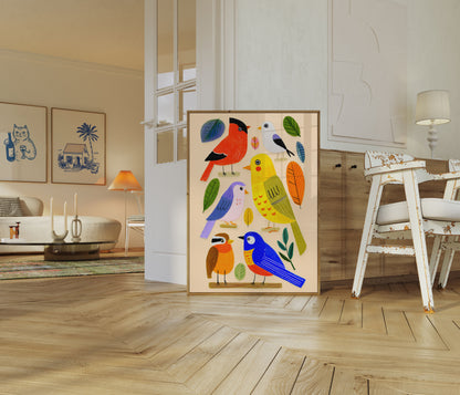 Colorful Birds in Nature Poster