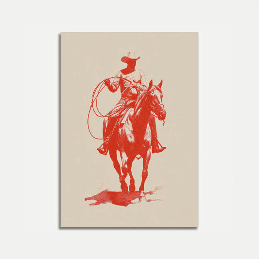 Western Rider Silhouette Poster