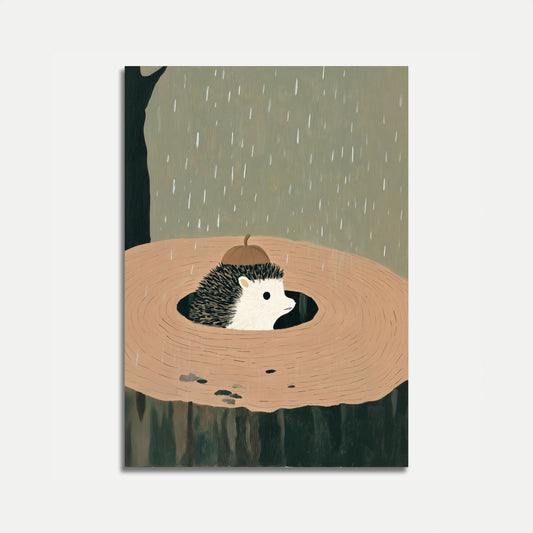 Igel im Regen Poster