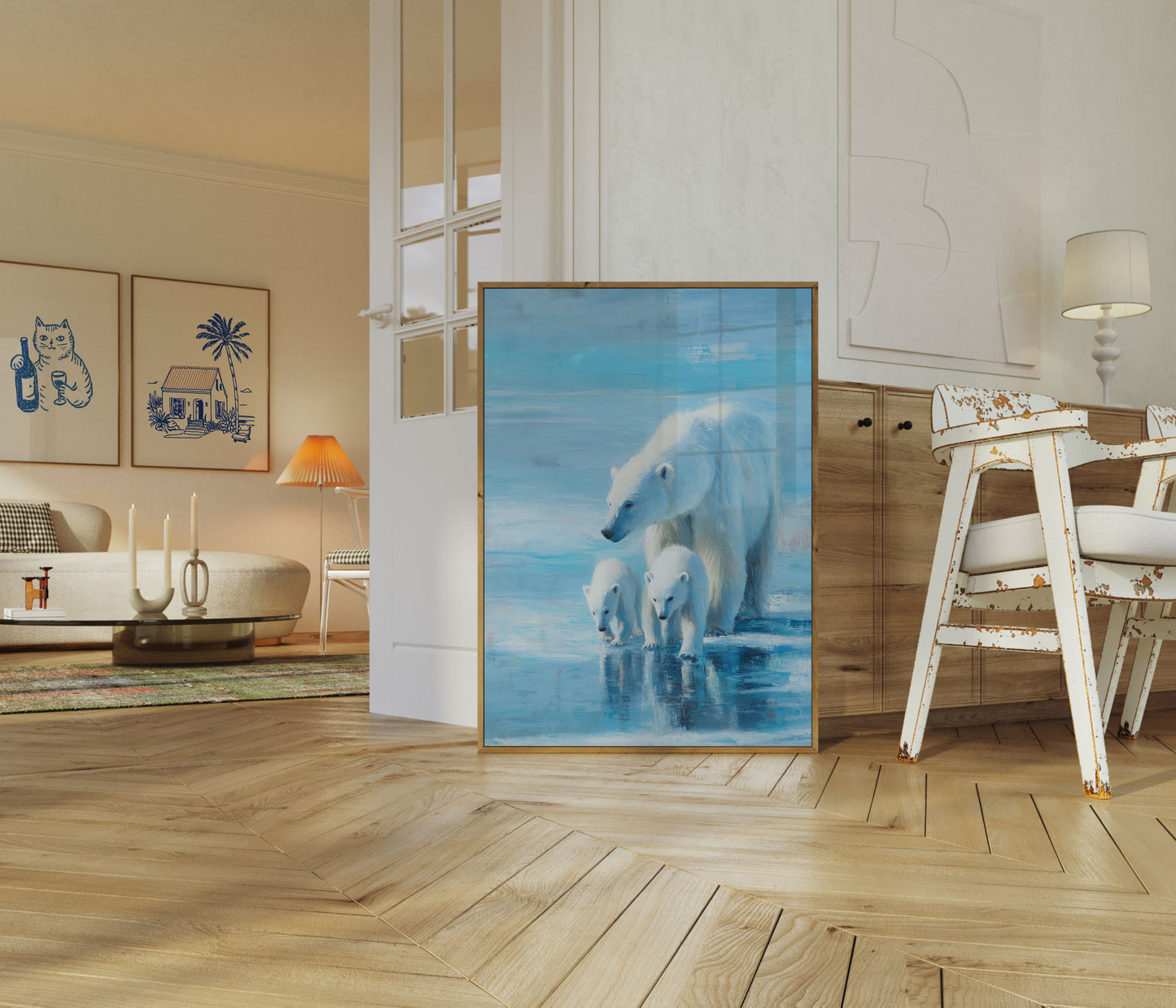 Affiche Famille d'Ours Polaires Arctique