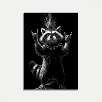 Rock On Rebel Raccoon Plakat