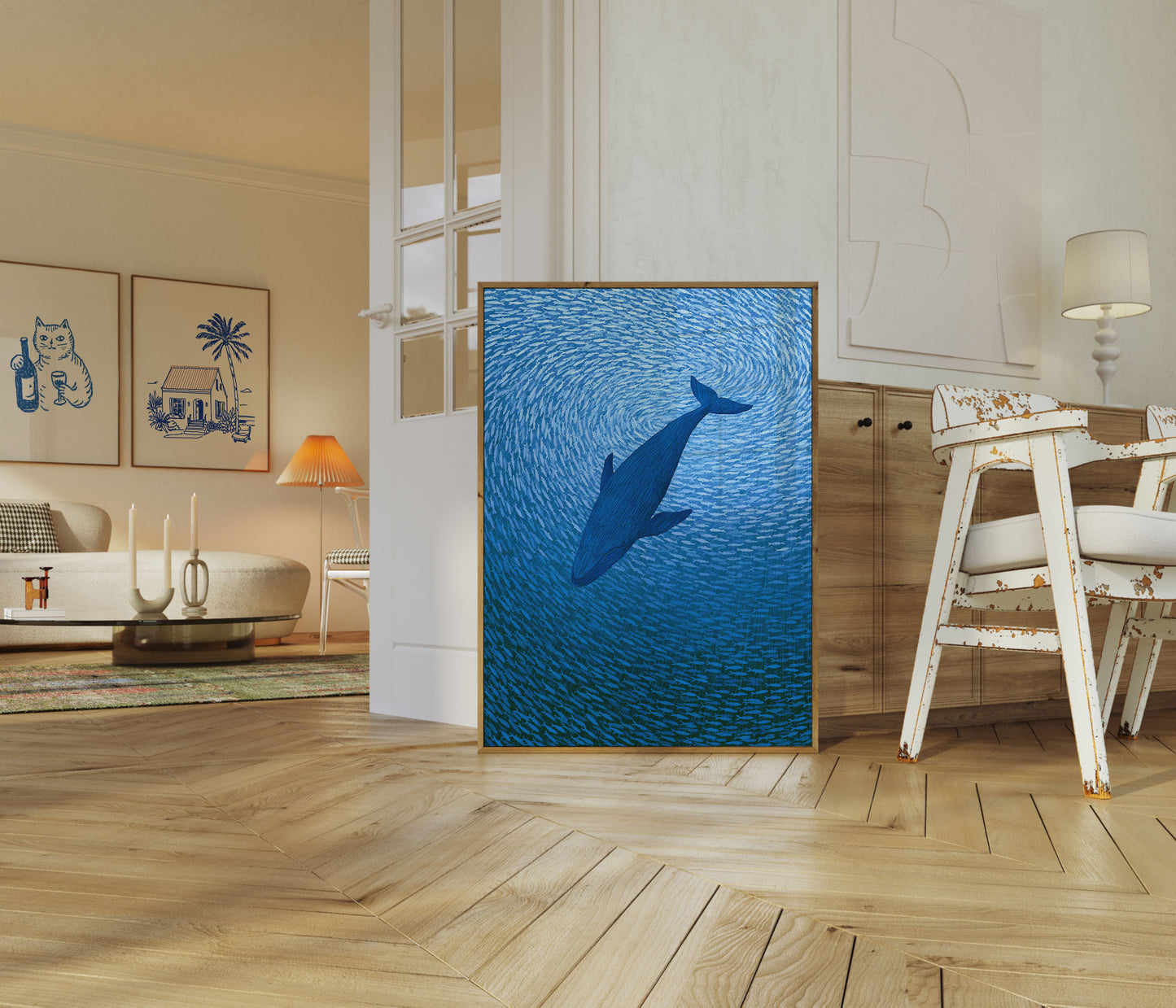 Plakat Głębin Oceanu Wieloryb Błękitny