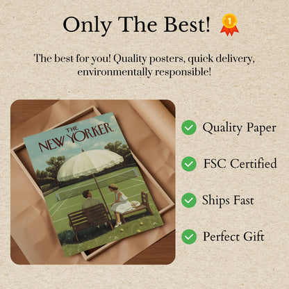 Vintage Tennis Court New Yorker Poster