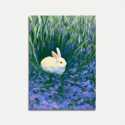 White Rabbit in Lavender Field Poster