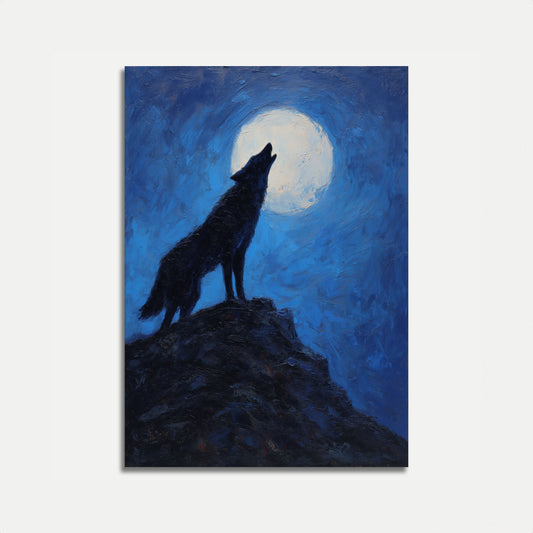 Wolf Howling at Moon Poster