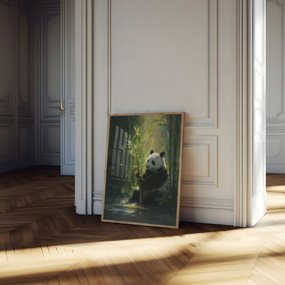 Serene Panda Bamboo Forest Poster