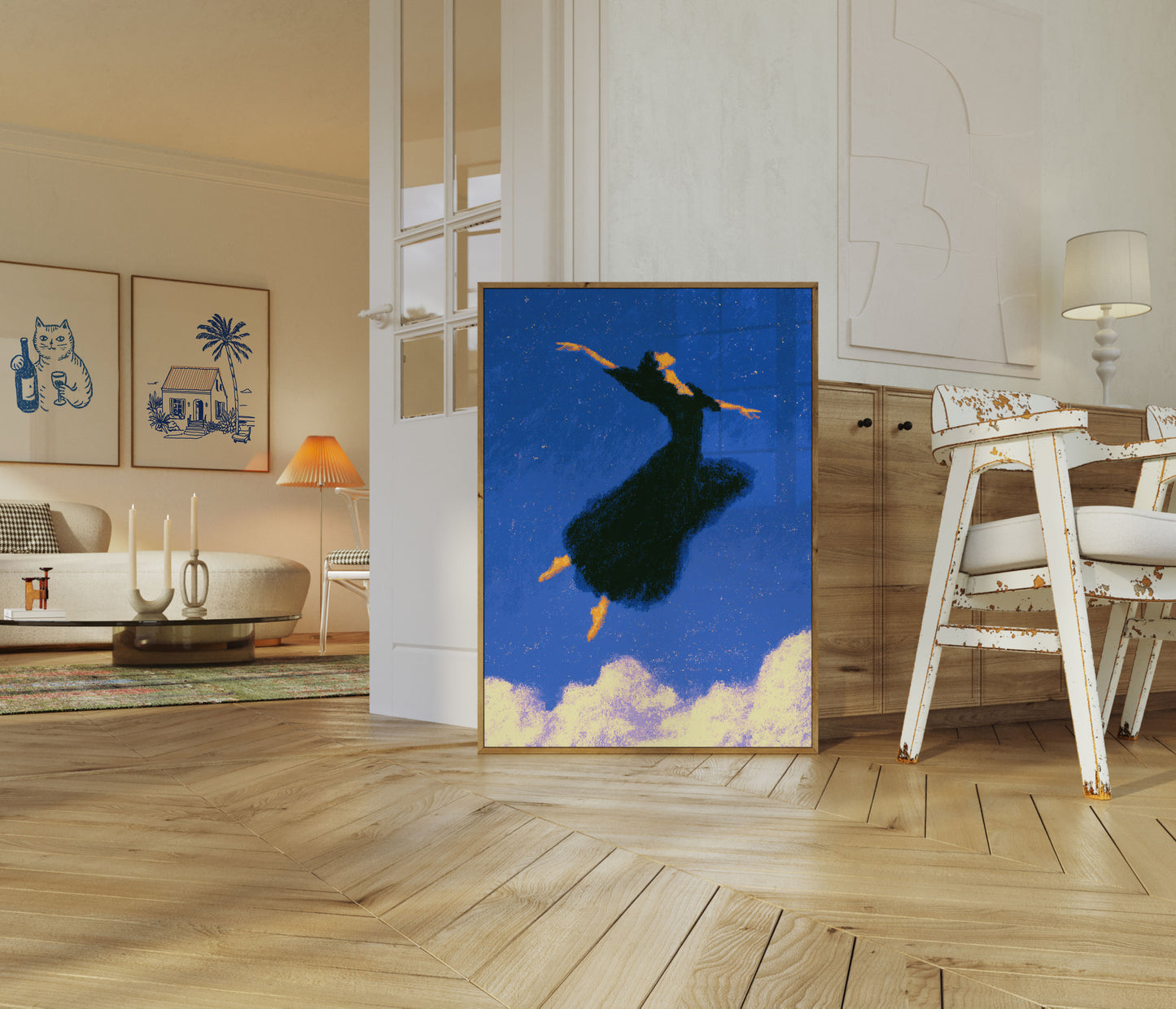 Plakat med nattehimmel over New Zealand