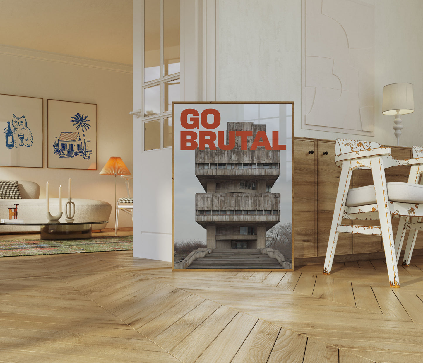 Concrete Brutalism Architecture Poster