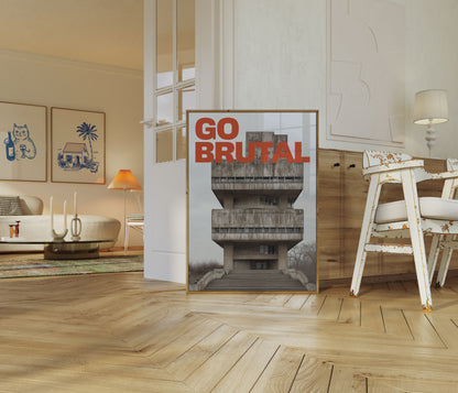 Concrete Brutalism Architecture Poster