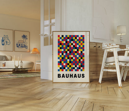 Bauhaus Geometric Grid Poster